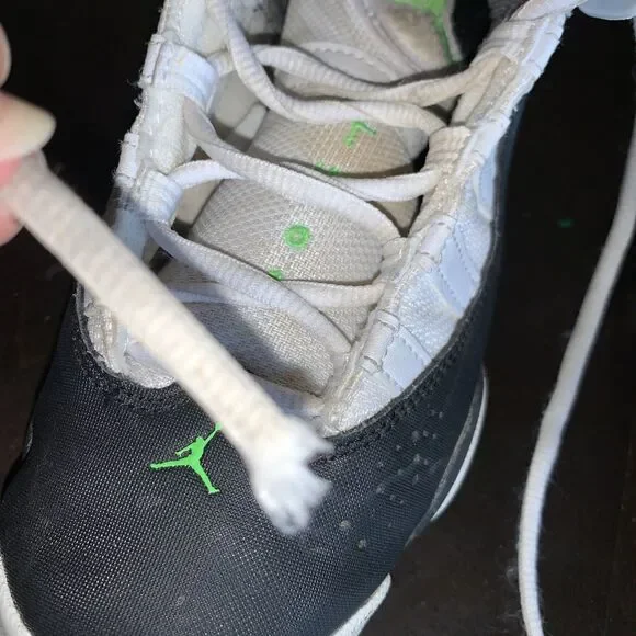 Nike Air Jordan 6 Rings GS Basketball Shoes 323419-130 White Green Size 4Y - Picture 12 of 12